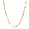 AMOUR AMOUR 3.5MM PAPERCLIP CHAIN NECKLACE IN YELLOW PLATED STERLING SILVER