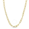 Amour 3.5mm Paperclip Chain Necklace In Yellow Plated Sterling Silver In Yellow