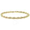 AMOUR AMOUR 3.7MM SINGAPORE BRACELET IN YELLOW PLATED STERLING SILVER 9