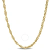 Amour 3.7mm Singapore Chain Necklace In Yellow Plated Sterling Silver In Yellow