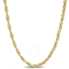 AMOUR AMOUR 3.7MM SINGAPORE CHAIN NECKLACE IN YELLOW PLATED STERLING SILVER