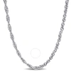 AMOUR AMOUR 3.7MM SINGAPORE NECKLACE IN STERLING SILVER