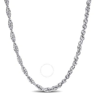 Amour 3.7mm Singapore Necklace In Sterling Silver In Metallic