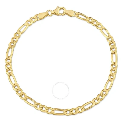 Amour 3.8mm Figaro Bracelet In Yellow Plated Sterling Silver 9 In Gold