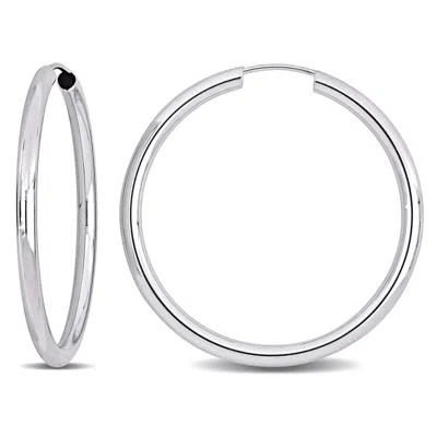 Amour 30mm Hoop Earrings In 14k White Gold