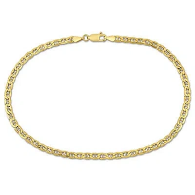 Pre-owned Amour 3.3mm Marine Link Bracelet In 10k Yellow Gold -10 In