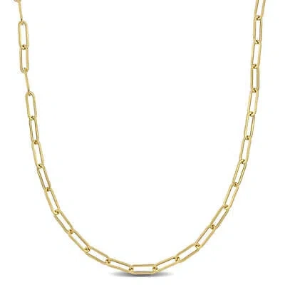 Pre-owned Amour 3.3mm Paperclip Chain Necklace In 14k Yellow Gold, 16 In