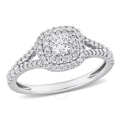 Amour 3/4 Ct Diamond Tw Engagement Ring In 14k White Gold In Metallic