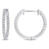 Amour 3/4 Ct Tdw Diamond Vintage Hoop Earrings In 10k White Gold In White