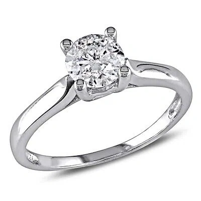 Pre-owned Amour 3/4 Ct Tw Diamond Solitaire Ring In 14k White Gold In Check Description