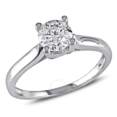 Amour 3/4 Ct Tw Diamond Solitaire Ring In 14k White Gold In Metallic
