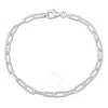 AMOUR AMOUR 3.5MM FANCY CUT PAPERCLIP CHAIN BRACELET IN STERLING SILVER