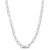 Amour Fancy Paperclip Chain Necklace In Sterling Silver In White