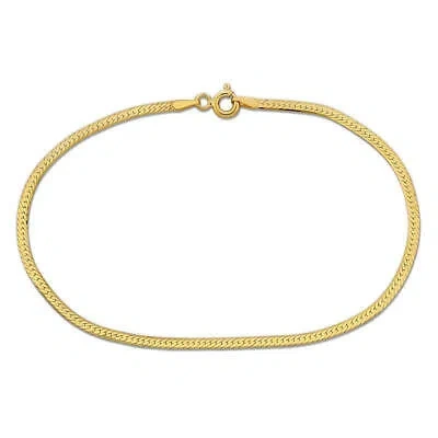 Pre-owned Amour 3.5mm Flex Herringbone Chain Bracelet In 10k Yellow Gold, 9 In