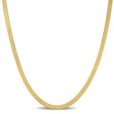 Pre-owned Amour 3.5mm Flex Herringbone Chain Necklace In 10k Yellow Gold, 24 In