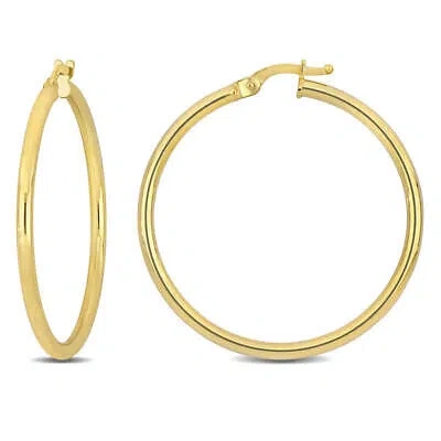 Pre-owned Amour 35mm Hoop Earrings In 14k Yellow Gold (2.5mm Wide)