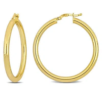 Pre-owned Amour 35mm Hoop Earrings In 14k Yellow Gold (3mm Wide)