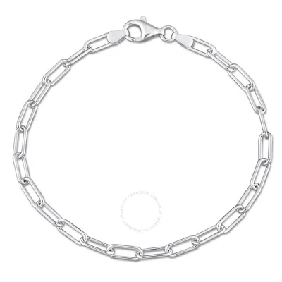Amour 3.5mm Paperclip Chain Bracelet In Sterling Silver In Metallic
