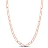 Amour Polished Paperclip Chain Necklace In 18k Rose Gold Plated Sterling Silver In Rose Gold-tone