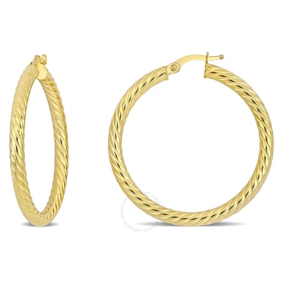 Amour 36mm Textured Twist Hoop Earrings In 14k Yellow Gold
