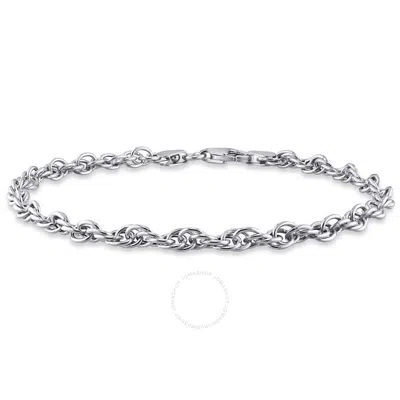 Amour 3.7mm Singapore Chain Bracelet In Sterling Silver In Metallic