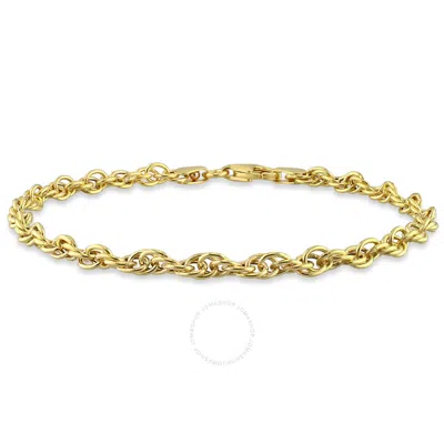 Amour 3.7mm Singapore Chain Bracelet In Yellow Plated Sterling Silver In Gold