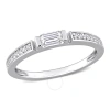 Amour 3/8 Ct Dew Created Moissanite Anniversary Band In Sterling Silver In White