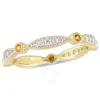AMOUR AMOUR 3/8 CT TGW CREATED YELLOW AND CREATED WHITE SAPPHIRE ANNIVERSARY BAND IN YELLOW PLATED STERLIN