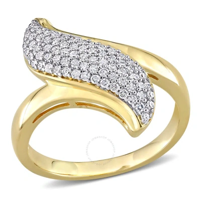 Amour 3/8 Ct Tw Diamond Ring In Yellow Plated Sterling Silver In White