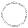 AMOUR AMOUR 3.8MM FLAT FIGARO CHAIN BRACELET IN STERLING SILVER