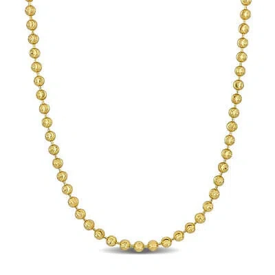 Pre-owned Amour 3mm Diamond Cut Ball Chain Necklace In 10k Yellow Gold, 18 In