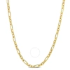 Amour 3mm Diamond Cut Figaro Chain Necklace In Yellow Plated Sterling Silver In Yellow