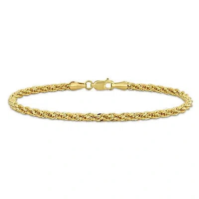Pre-owned Amour 3mm Infinity Rope Chain Bracelet In 14k Yellow Gold, 7.5 In