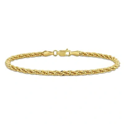 Pre-owned Amour 3mm Infinity Rope Chain Bracelet In 14k Yellow Gold, 7.5 In