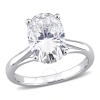 AMOUR AMOUR 4 1/2 CT DEW OVAL SHAPED CREATED MOISSANITE SOLITAIRE RING IN 10K WHITE GOLD