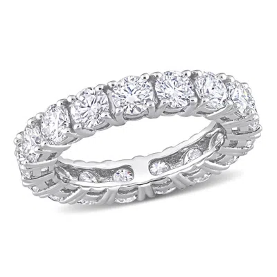 Amour 4 1/4 Ct Dew Created Moissanite Eternity Ring In 10k White Gold In Gray
