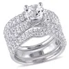 Amour 4 1/5 Ct Tgw Created White Sapphire Bridal Set In Sterling Silver In White