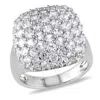 AMOUR AMOUR 4 3/4 CT TGW CREATED WHITE SAPPHIRE PAVE COCKTAIL RING IN STERLING SILVER
