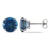 Amour 4 3/5 Ct Tgw London Blue Topaz Stud Earrings In 14k White Gold In White