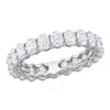 AMOUR AMOUR 4 3/8 CT DEW OVAL CREATED MOISSANITE ETERNITY RING IN 14K WHITE GOLD