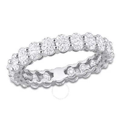 Amour 4 3/8 Ct Dew Oval Created Moissanite Eternity Ring In 14k White Gold