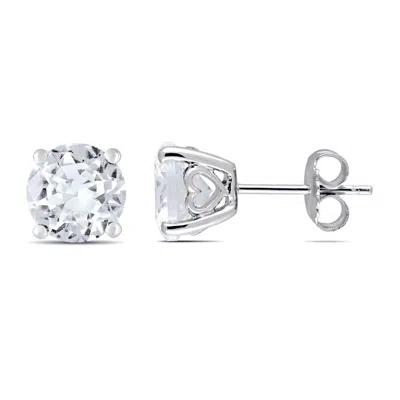 Amour 4 4/5 Ct Tgw Created White Sapphire Stud Earrings In Sterling Silver In White/silver Tone