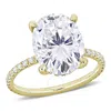 Amour 4 7/8 Ct Dew Oval Created Moissanite Engagement Ring In 10k Yellow Gold In Yellow