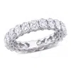 Amour 4 Ct Dew Created Moissanite Eternity Ring In 14k White Gold In White