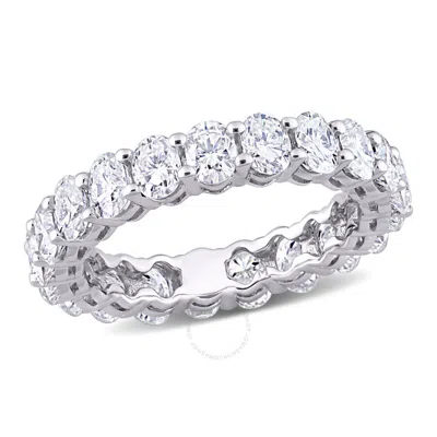 Amour 4 Ct Dew Created Moissanite Eternity Ring In 14k White Gold In Metallic