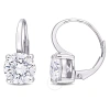 Amour 4 Ct Dew Created Moissanite Leverback Earrings In 14k White Gold In White