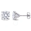 Amour 4 Ct Dew Created Moissanite Solitaire Stud Earrings In 14k White Gold In White