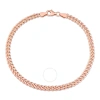 AMOUR AMOUR 4.4MM CURB LINK CHAIN BRACELET IN ROSE PLATED STERLING SILVER - 9 IN.