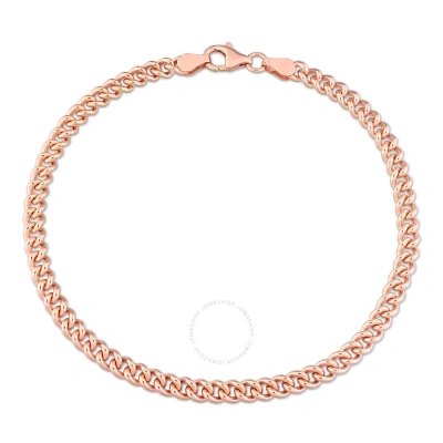 Amour 4.4mm Curb Link Chain Bracelet In Rose Plated Sterling Silver - 9 In. In Gold