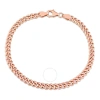 Amour 4.4mm Curb Link Chain Bracelet In Rose Plated Sterling Silver In Rose Gold-tone